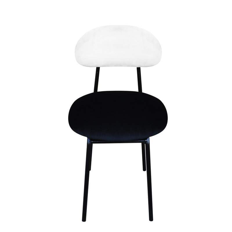Plum Upholstered Slipper Chair, White