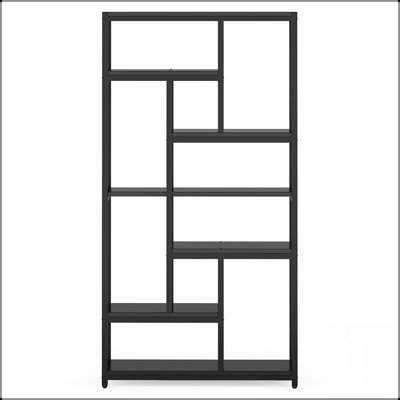 Très grande bibliothèque industrielle à 7 niveaux de 78,7 pouces avec 10 tablettes, idéale pour un rangement organisé et élégant dans n'importe quelle pièce