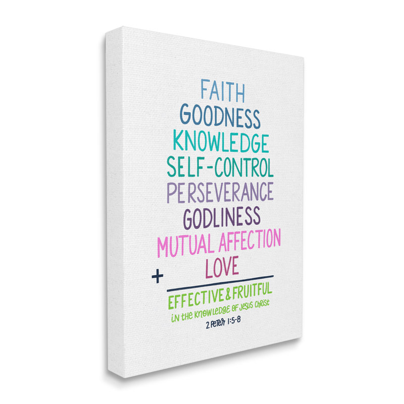 Efficace et fructueux dans la connaissance Peter 1: 5-8 Proverbs par Raye Allison Creations - impression, H 40 po x l 30 po