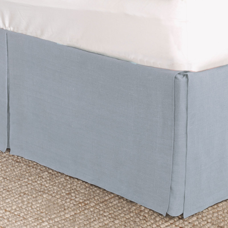 Resort Linen Program Linen Pleated Bed Skirt, Sky blue, King