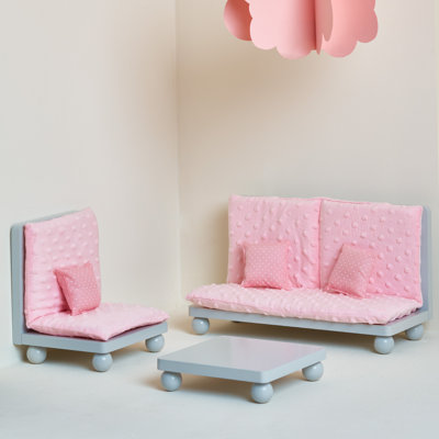 Ensemble de salon pour enfant 18 pouces avec canapé, chaise et table basse Teamson Kids