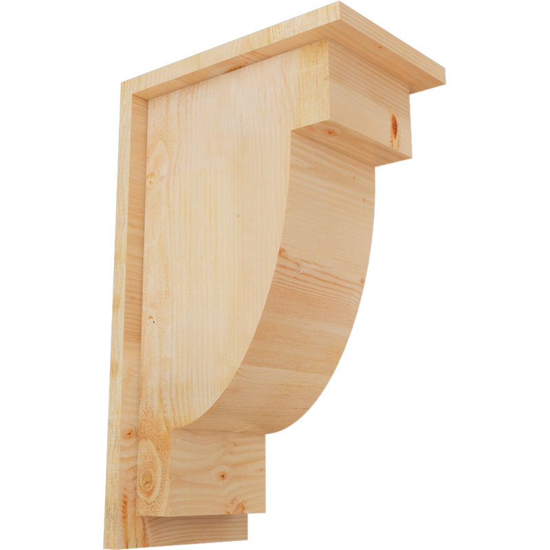 Corbeau alpin avec contre-plaque, H 20 po x l 8 po x P 12 po, Sapin de Douglas, Sciage brut
