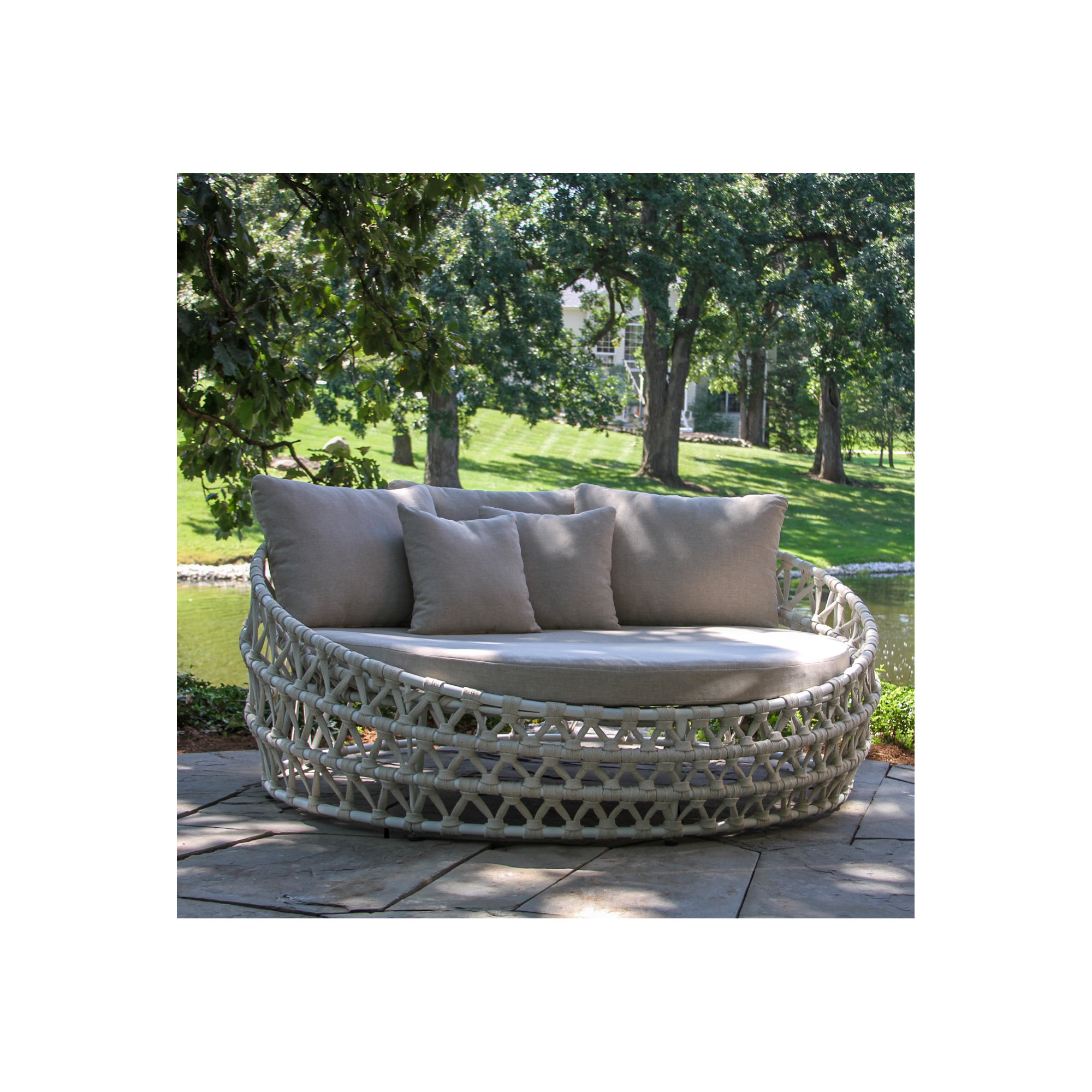 68" W Weather-Resistant Patio Daybed with Cushions 