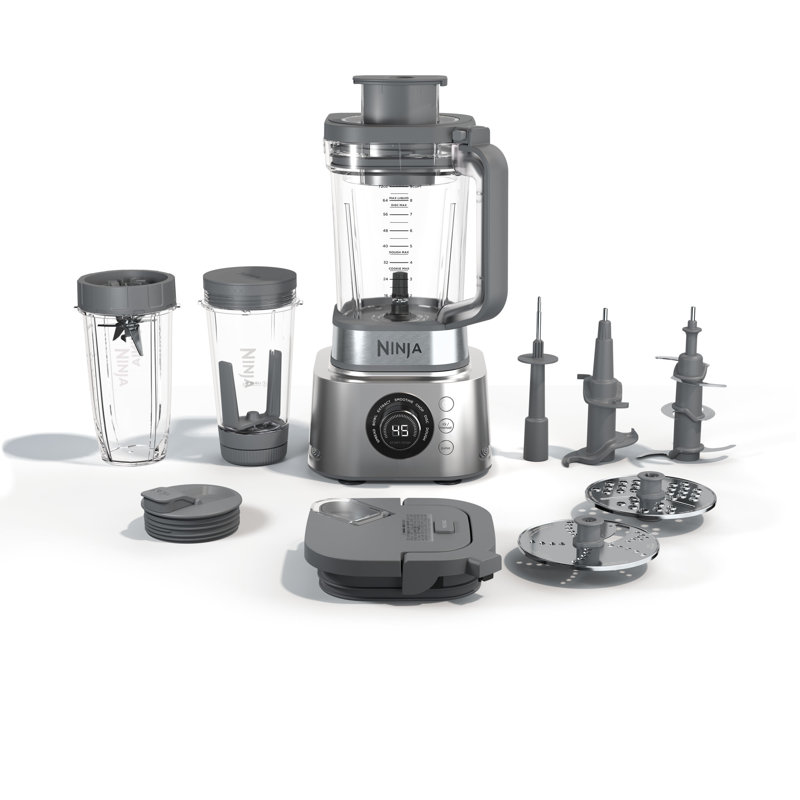 Ninja Blender and Food Processor System, Power Blenders For-Kitchen and Personal Size, Smoothie Maker, 6 Functions, 72-oz. Glass Pitcher and To-Go Cups