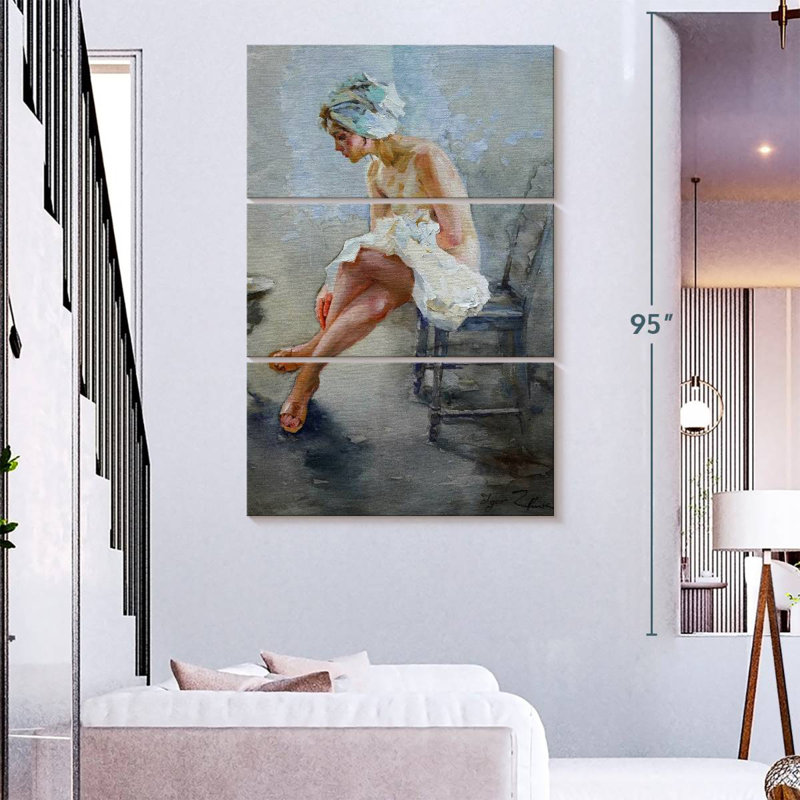 Leisha In The Bathroom II, 74" H x 48" W