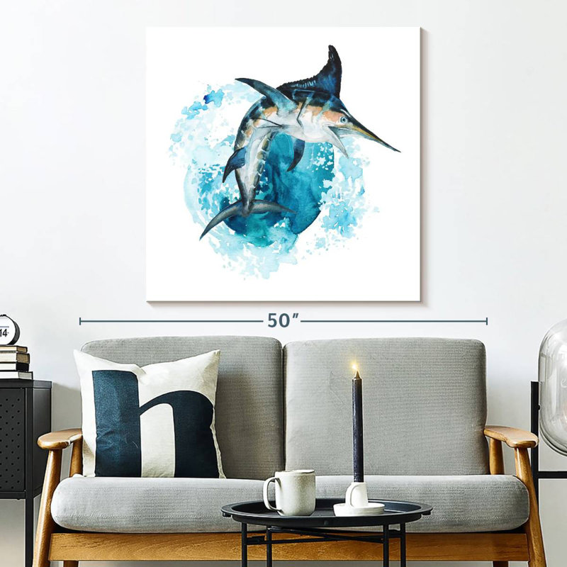 Brampt Blue Marlin Splash, 33" H x 33" W