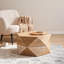 Table basse à plateau rabattable rétro avec rangement caché, placage en bois massif pour le salon et le bureau