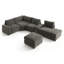 Canapé modulaire en chenille modulaire en U de 118 po à 6 places avec méridienne, repose-pieds et console de chargement Everett-132758590