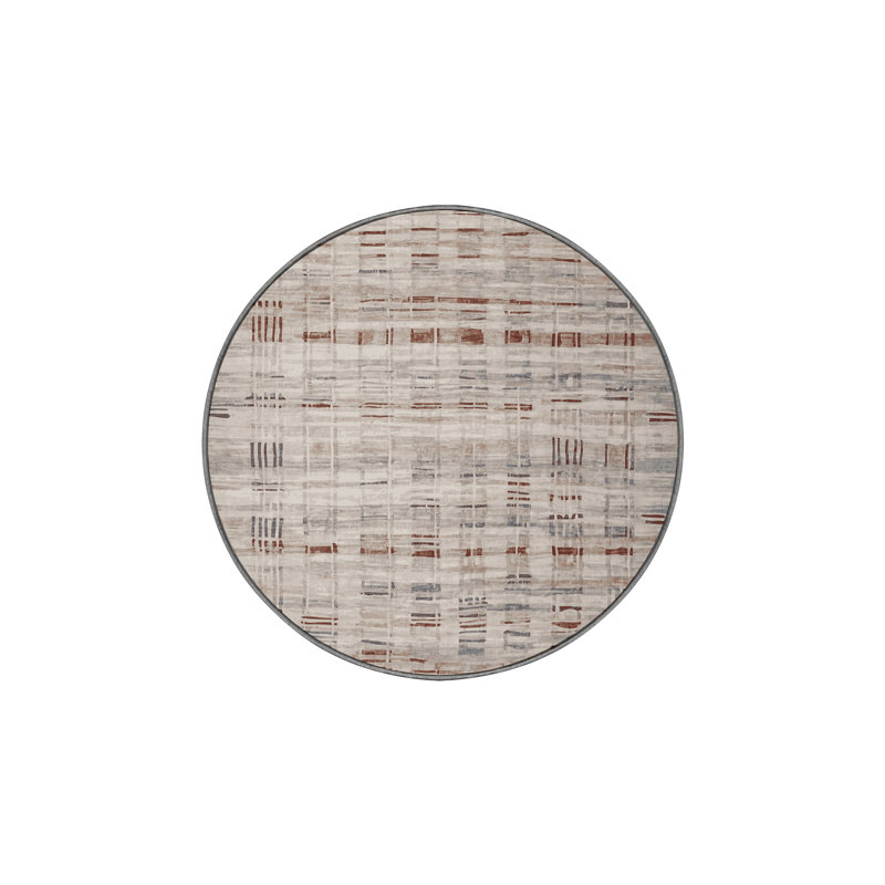 Machine Washable Gray Area Rug, Round 8'