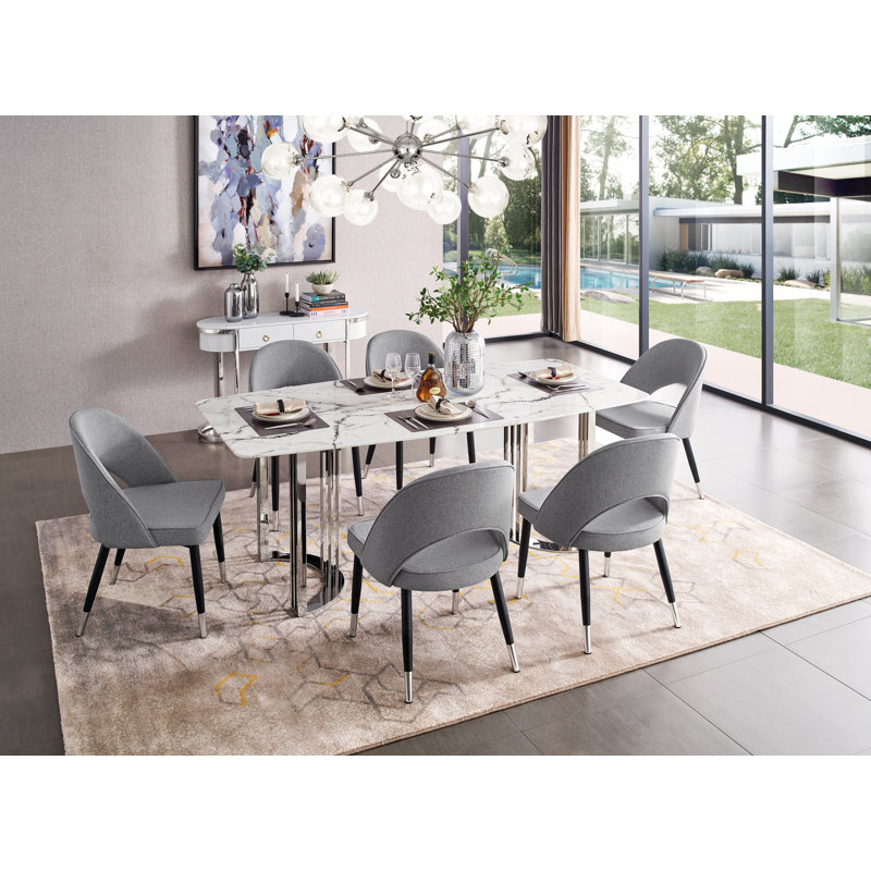 Silver Marble Dining Table