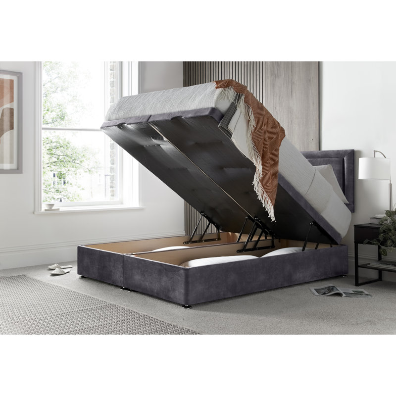 Regent Border Conistan Divan Ottoman with Headboard on Struts, Super King (6'), Mink