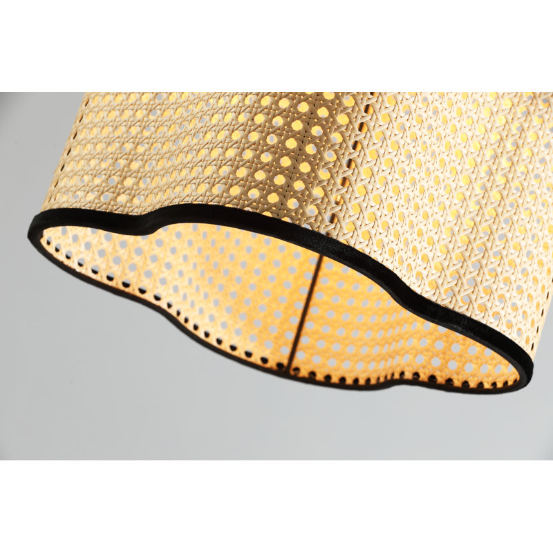 Gal 55'' Tripod Floor Lamp - Bohemian Rattan + Velvet Shade - Living Room, Bedroom, Nursey