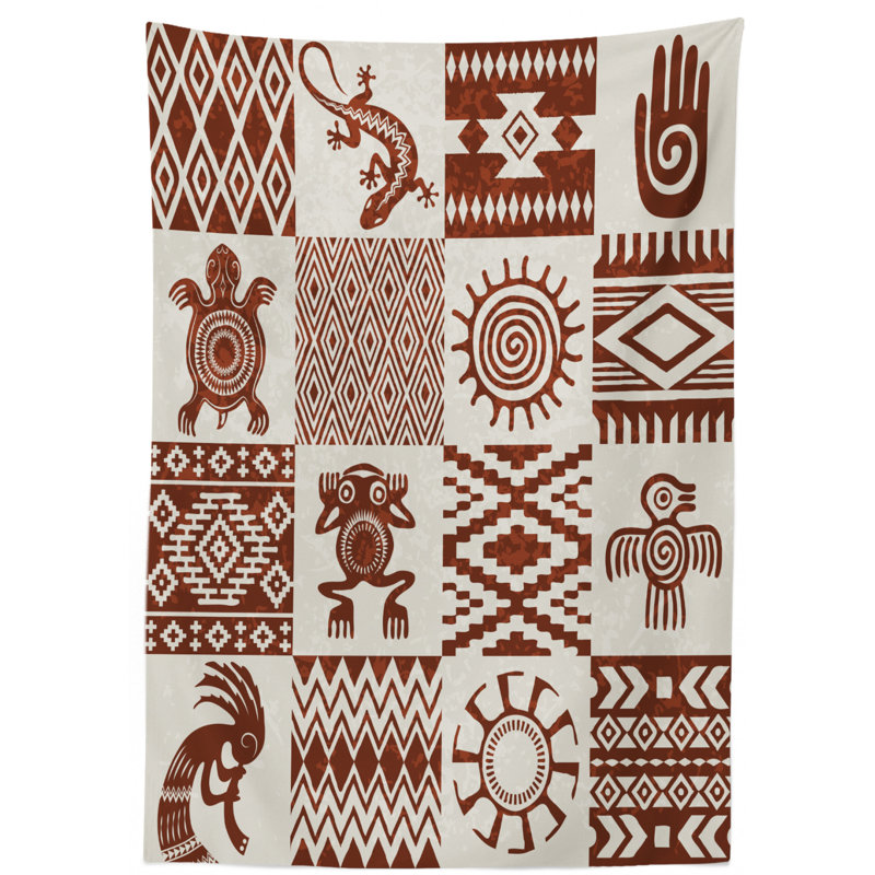 Southwestern Frames with Ethnic Native American and Symbols Grunge Look Tabletop
