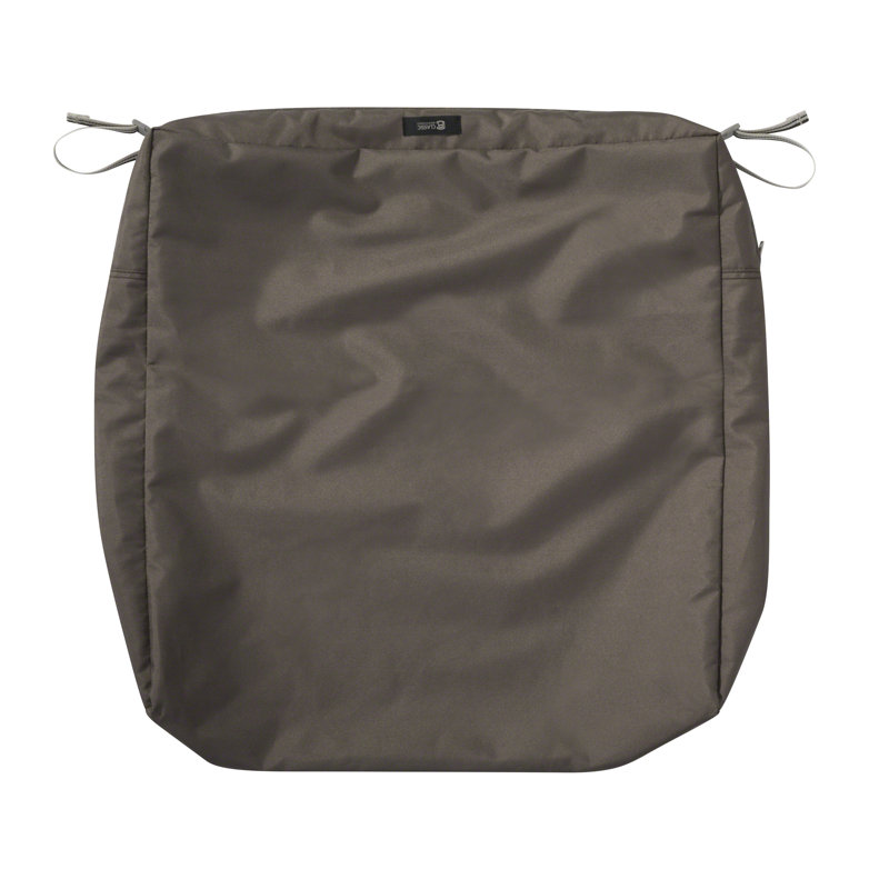 Jaylon Outdoor Dining Chair Cushion Cover, 21" W x 5" H, Dark Taupe