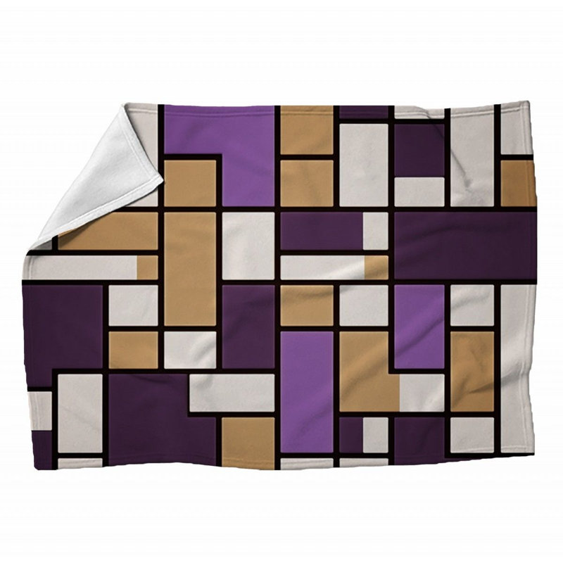 Machine Printed Throw Blanket, 50" W x 60" L, Brown/Purple