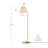 62" Floor Lamp, Brass, Off-White Fabric Shade, On/Off Rotary Switch On Socket, 6-Foot Clear Cord
