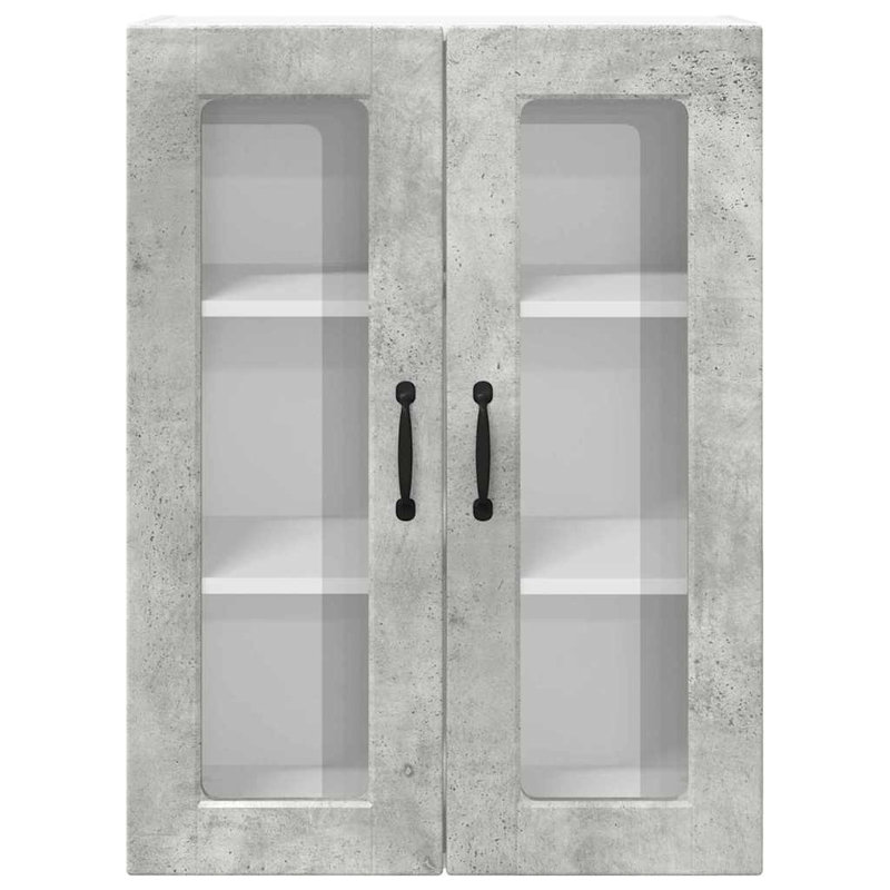 Vidaxl Kitchen Wall Cabinet Brown Oak 60 X 31 X 80 Cm Engineered Wood, 80cm H x 60cm W x 31cm D, Concrete Grey