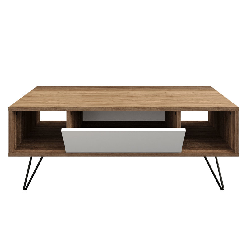 Kayce Coffee Table, Walnut/White
