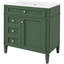 Meuble-lavabo minimaliste moderne de 30 po avec lavabo, armoire de rangement, tablette réglable, poignée texturée, pieds romains exquis, 2 tiroirs faciles à assembler, 1 tiroir basculant, plusieurs fonctions,-1966066958