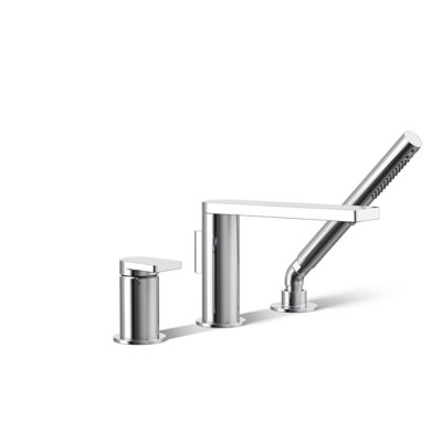 Composed Deck-Mount Bath Faucet With Handshower