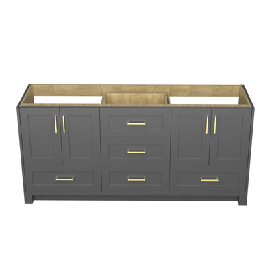 Meuble-lavabo double 72 po en bois massif