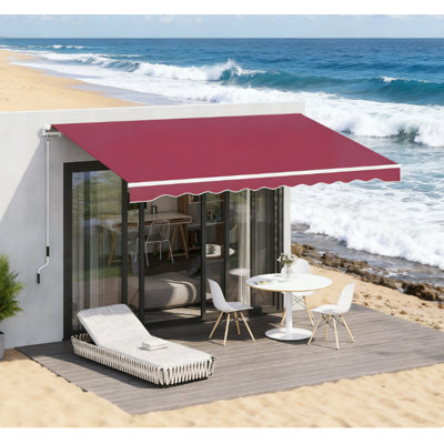 Auvent rétractable, auvents de patio, abri pare-soleil avec manivelle