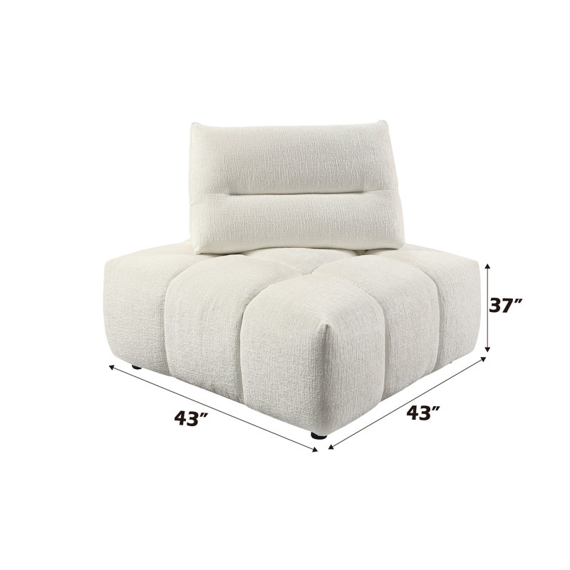 Cristeen Contemporary Upholstered Armless Modular - Wedge in Beige
