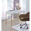 Meuble-lavabo Ottey blanc brillant et finition dorée sur place