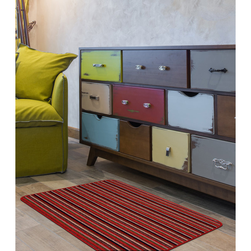 Navin Kitchen Mat, Red, Rectangle 50 x 80cm
