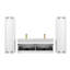Meuble-lavabo double mural 48 po avec lavabos en acrylique et 2 armoires latérales Nekishia - devant cannelé, tiroirs à fermeture en douceur-841050931