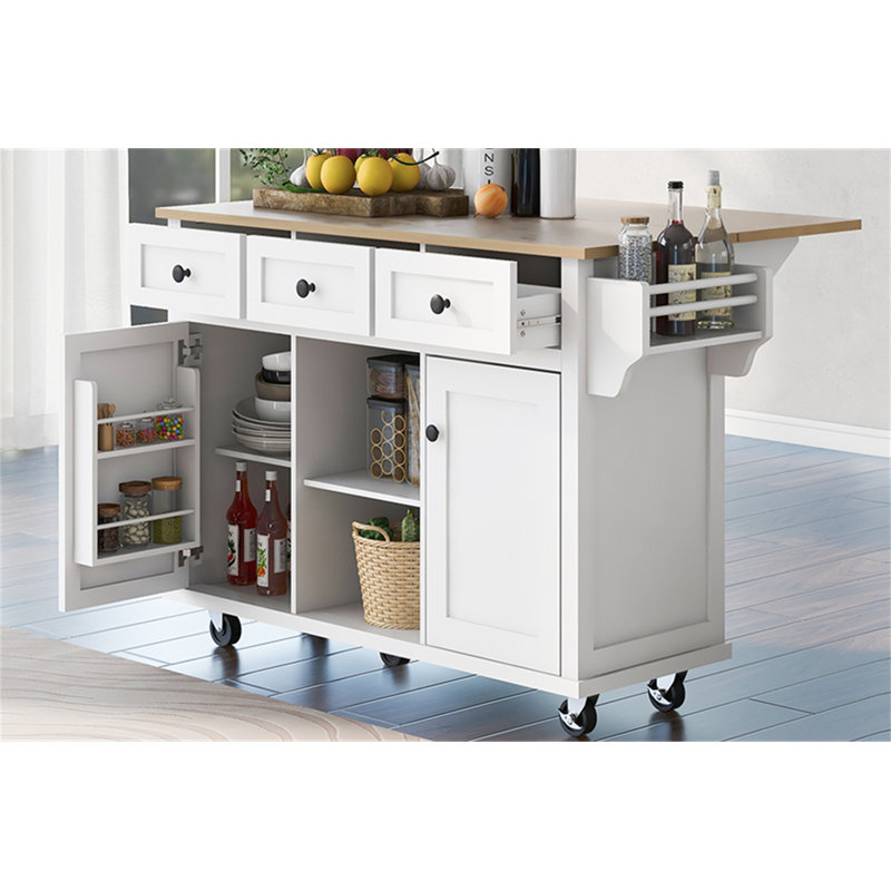 Calice Kitchen Island, White