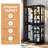 Antique Display Cabinet With 4 Glass Doors, Adjustable Shelves, Metal Embossed Handles And Integrated Lighting-127783800