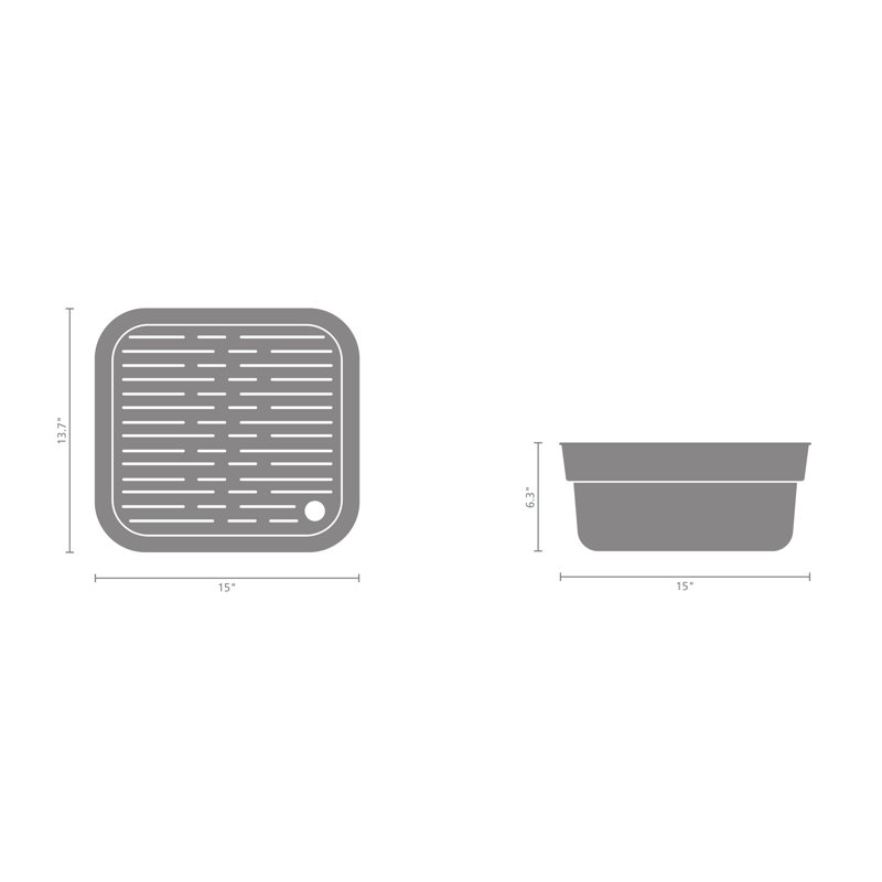 Brabantia Sink Side Dishwashing Tub with Drying Tray, Light Gray