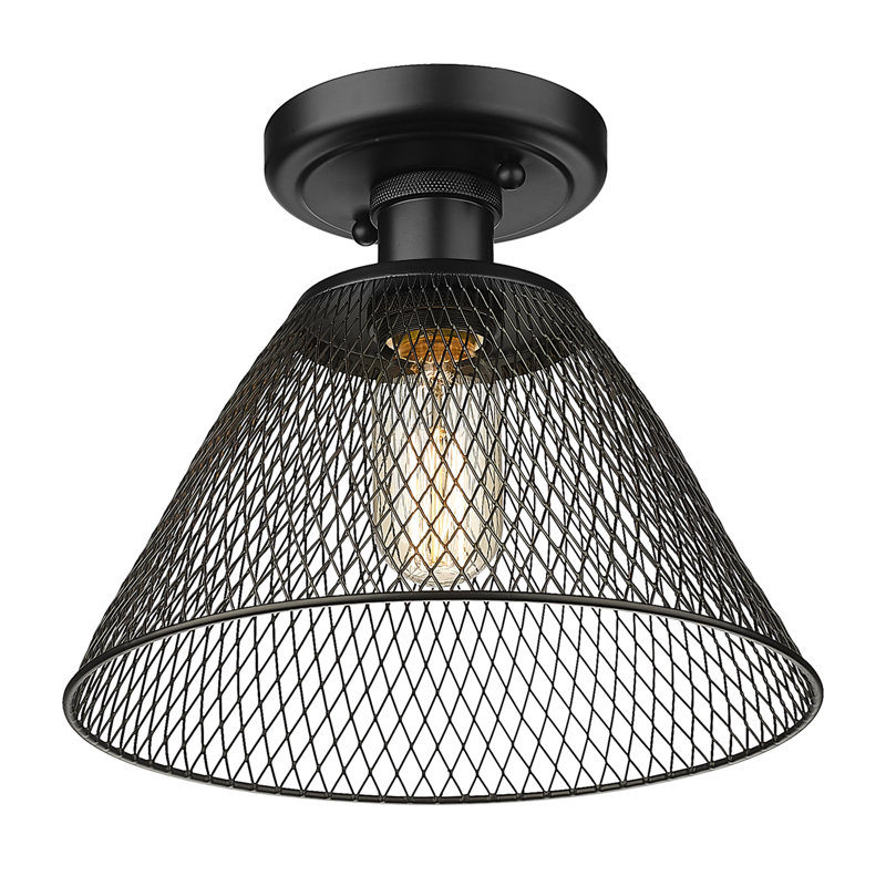 Plafonnier semi-encastré 1 lumière 8,25 po Searcy, Noir mat