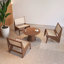 Chaise d'appoint moderne Mid-Century, méridienne en rotin pour le salon, fauteuil en bois de coin Boho pour chambre à coucher et balcon, noyer