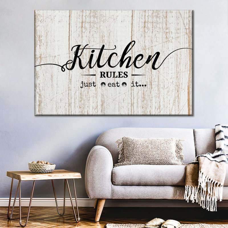 Kitchen Rules Wall Sign Canvas Print, 45" H x 30" W x 1.25" D