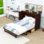 Grand lit escamotable 1 tiroir avec accents en rotin, conception pliable peu encombrante-114308641