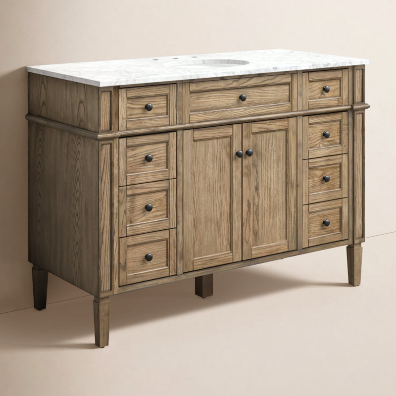Ensemble de meuble-lavabo simple 48 "Rivers, Bois flottant