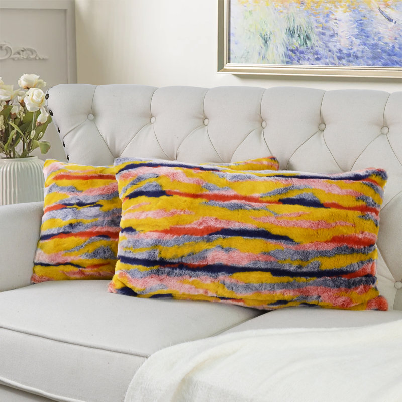 Housse de coussin lombaire Multi Jacquard, Orange