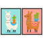 Ensemble de 2 art mural encadré lama et cactus ludique-119347059-119347063