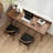 Walnut Rectangular Solid Wood desk-1336602749