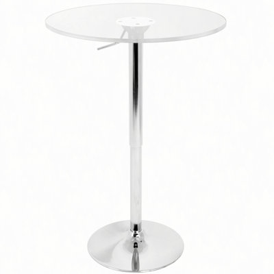 Clear Adjustable Contemporary Bar Table