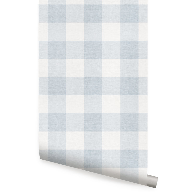 Panneau de papier peint à carreaux Martianna, L 2 pi x H 18 pi, Bleu