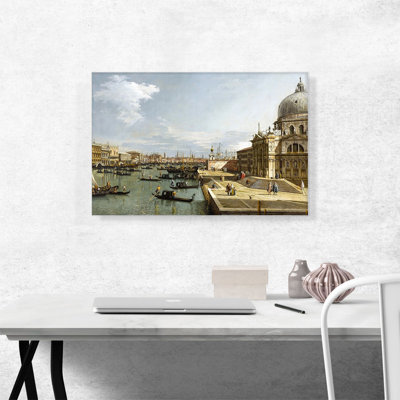 «The Entrance to the Grand Canal Venice» par Canaletto, reproduction d'art sur toile tendue