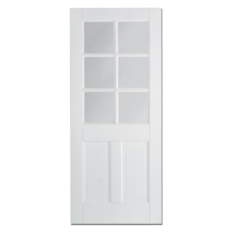 Canterbury 2P 6L Glazed Primed White Internal Door, 198.1 cm H x 76.2 cm W x 3.5 cm D