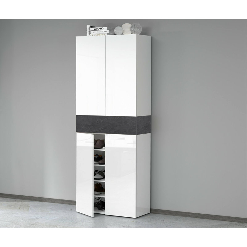15 Pair Shoe Storage Cabinet, Black