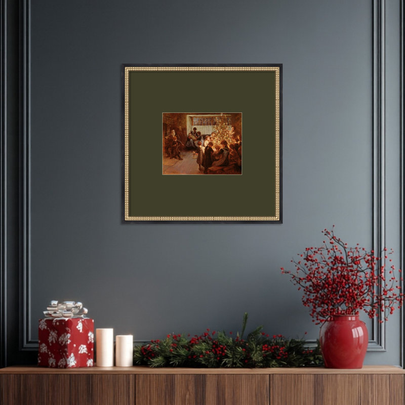 Le sapin de Noël 1911 par Albert Chevallier Tayler Wood - Reproduction d'art encadrée