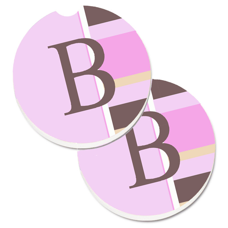 Sous-verre voiture monogramme initial, B, Rose