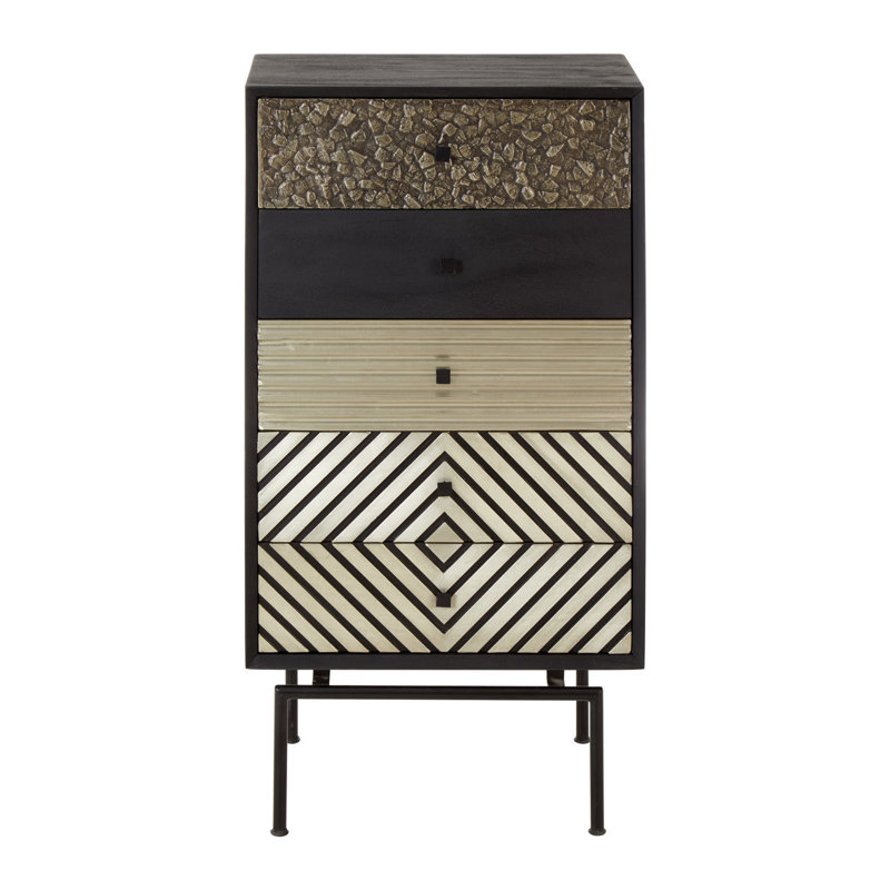 Stewartville Solid Wood 55cm W 5 - Drawer Chest of Drawers