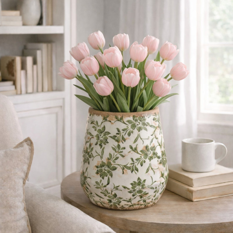 Tuscan Ceramic Scroll Planter